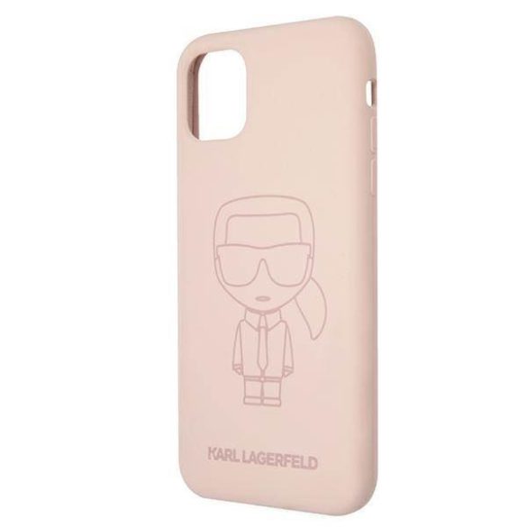 Karl Lagerfeld KLHCN61SILTTPI iPhone 11 6,1" / Xr szilikon ikonikus Outline rózsaszín 