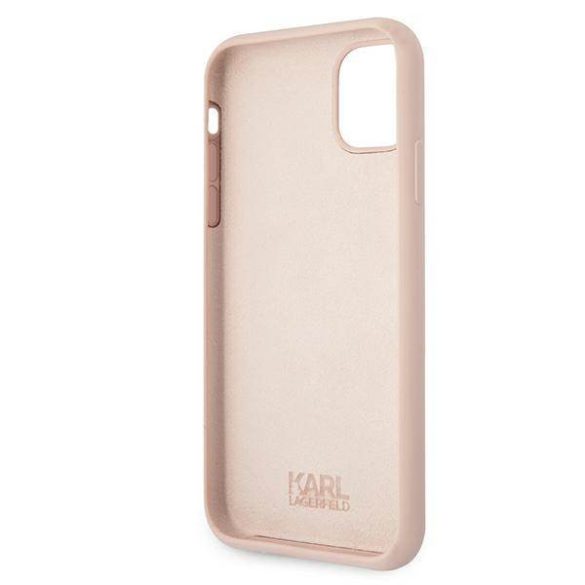 Karl Lagerfeld KLHCN61SILTTPI iPhone 11 6,1" / Xr szilikon ikonikus Outline rózsaszín 