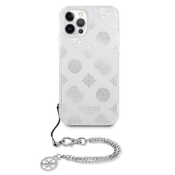 Guess GUHCP12LKSPESI iPhone 12 Pro Max 6,7" ezüst Peony Chain Collection keménytok
