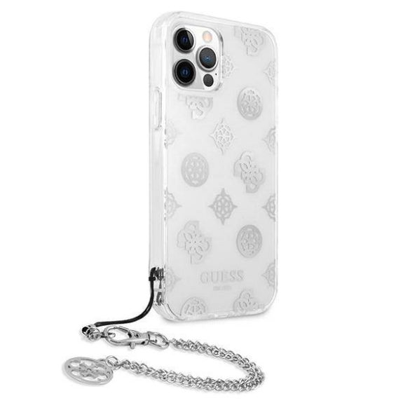 Guess GUHCP12LKSPESI iPhone 12 Pro Max 6,7" ezüst Peony Chain Collection keménytok