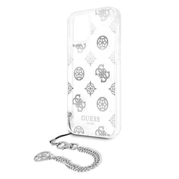 Guess GUHCP12LKSPESI iPhone 12 Pro Max 6,7" ezüst Peony Chain Collection keménytok