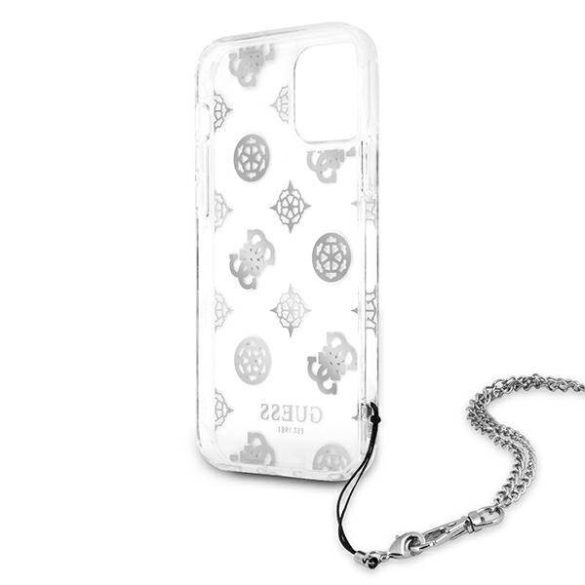 Guess GUHCP12LKSPESI iPhone 12 Pro Max 6,7" ezüst Peony Chain Collection keménytok