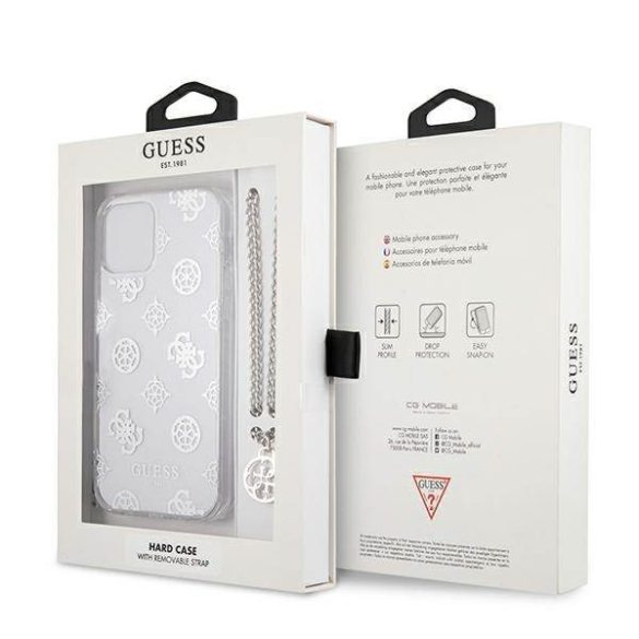 Guess GUHCP12LKSPESI iPhone 12 Pro Max 6,7" ezüst Peony Chain Collection keménytok