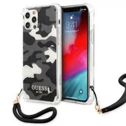   Guess GUHCP12MKSARBK iPhone 12/12 Pro 6,1" fekete Camo Collection keménytok