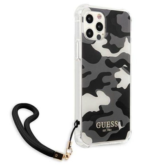 Guess GUHCP12MKSARBK iPhone 12/12 Pro 6,1" fekete Camo Collection keménytok