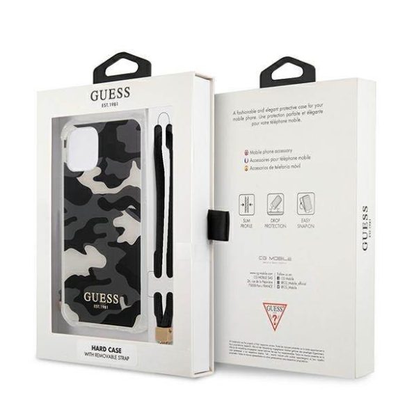 Guess GUHCP12MKSARBK iPhone 12/12 Pro 6,1" fekete Camo Collection keménytok