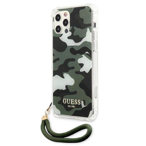 Guess GUHCP12MKSARKA iPhone 12/12 Pro 6,1" keki Camo Collection keménytok