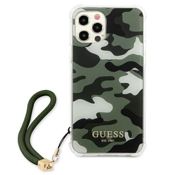 Guess GUHCP12MKSARKA iPhone 12/12 Pro 6,1" keki Camo Collection keménytok