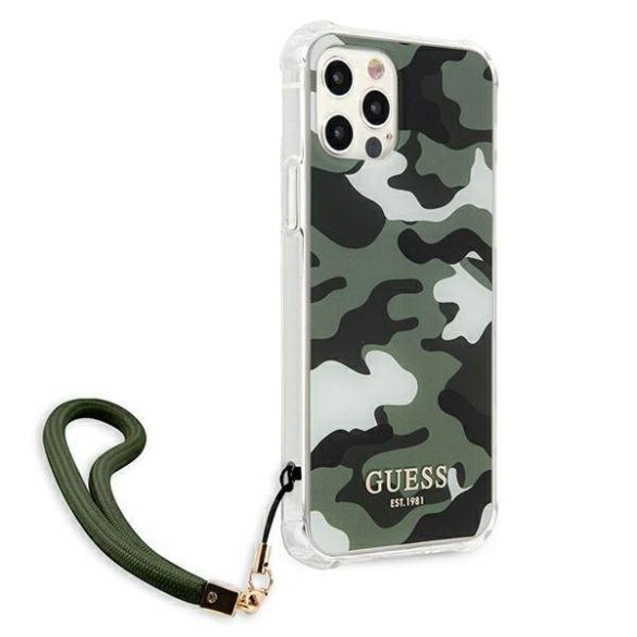 Guess GUHCP12MKSARKA iPhone 12/12 Pro 6,1" keki Camo Collection keménytok