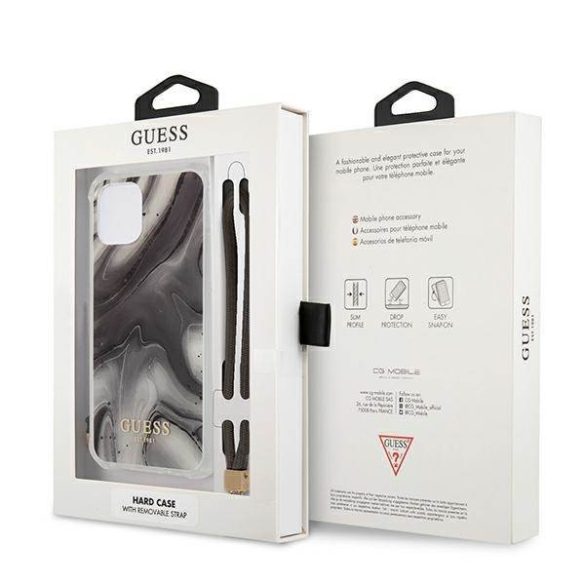 Guess GUHCP12SKSMAGR iPhone 12 mini 5,4" szürke Marble Collection keménytok