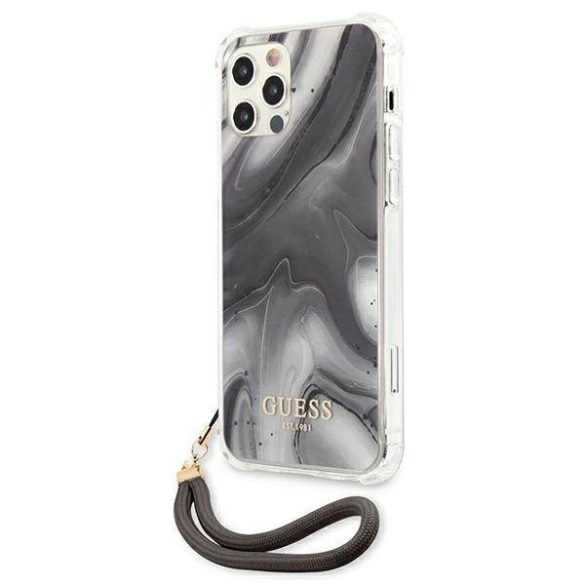 Guess GUHCP12MKSMAGR iPhone 12/12 Pro 6,1" szürke Marble Collection keménytok