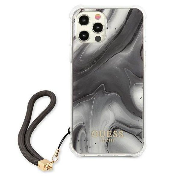 Guess GUHCP12MKSMAGR iPhone 12/12 Pro 6,1" szürke Marble Collection keménytok