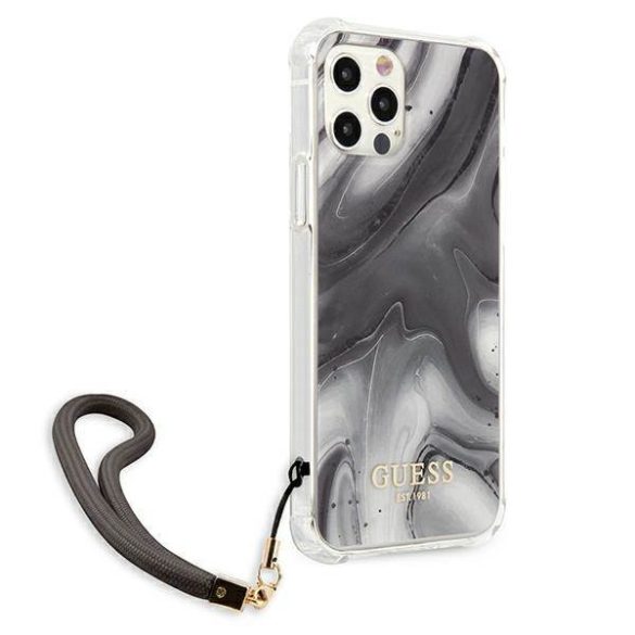 Guess GUHCP12MKSMAGR iPhone 12/12 Pro 6,1" szürke Marble Collection keménytok