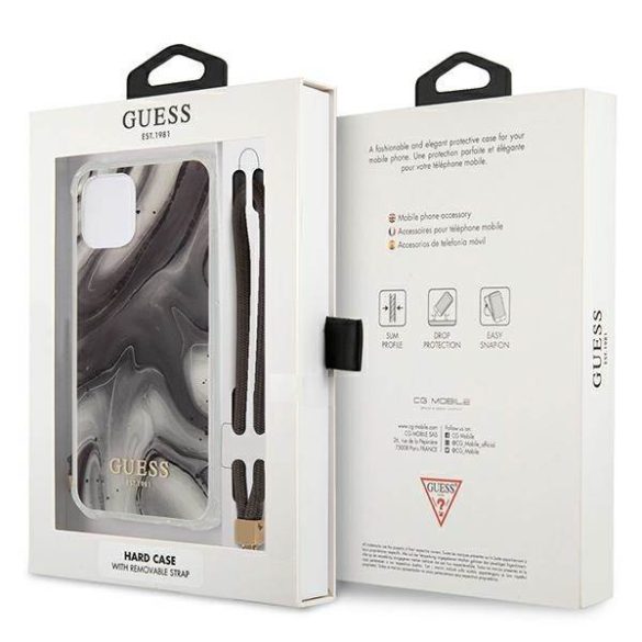 Guess GUHCP12MKSMAGR iPhone 12/12 Pro 6,1" szürke Marble Collection keménytok