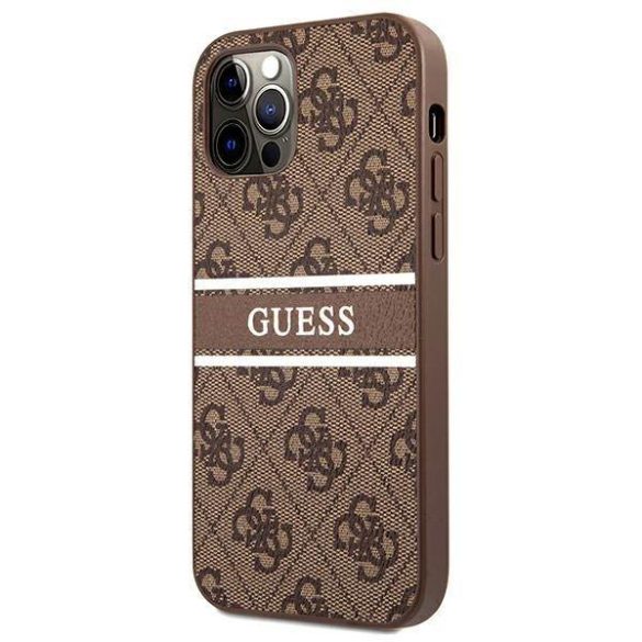 Guess GUHCP12L4GDBR iPhone 12 Pro Max 6,7" barna 4G Stripe keménytok