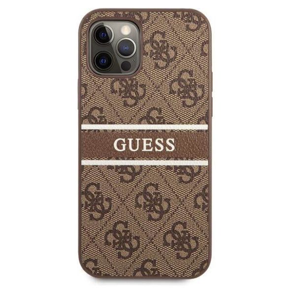 Guess GUHCP12L4GDBR iPhone 12 Pro Max 6,7" barna 4G Stripe keménytok