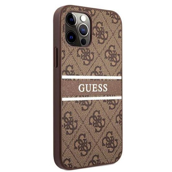 Guess GUHCP12L4GDBR iPhone 12 Pro Max 6,7" barna 4G Stripe keménytok