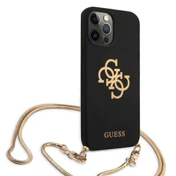 Guess GUHCP12LLSC4GBK iPhone 12 Pro Max 6,7" fekete 4G Gold Chain Collection keménytok