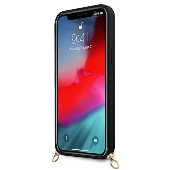 Guess GUHCP12LLSC4GBK iPhone 12 Pro Max 6,7" fekete 4G Gold Chain Collection keménytok