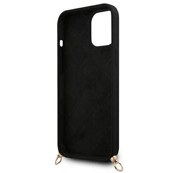 Guess GUHCP12LLSC4GBK iPhone 12 Pro Max 6,7" fekete 4G Gold Chain Collection keménytok