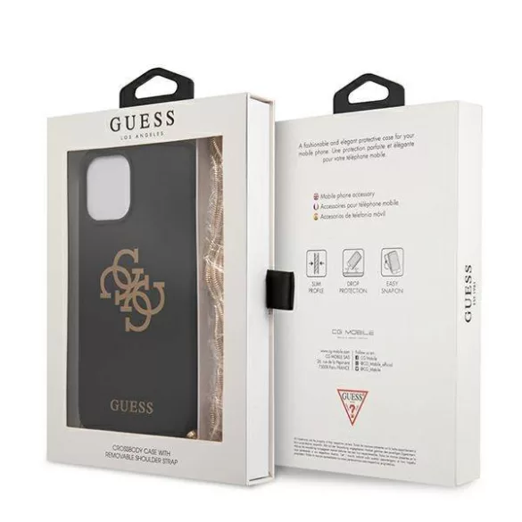 Guess GUHCP12LLSC4GBK iPhone 12 Pro Max 6,7" fekete 4G Gold Chain Collection keménytok
