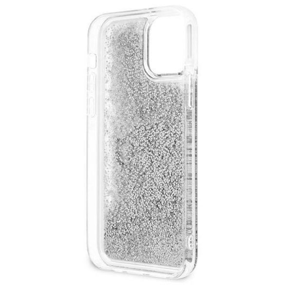 Guess GUHCP12LLG4GSI iPhone 12 Pro Max 6,7" ezüst 4G nagy folyékony csillogó kristályos keménytok