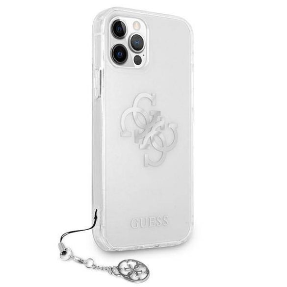 Guess GUHCP12LKS4GSI iPhone 12 Pro Max 6,7" átlátszó 4G Silver Charms Collection keménytok