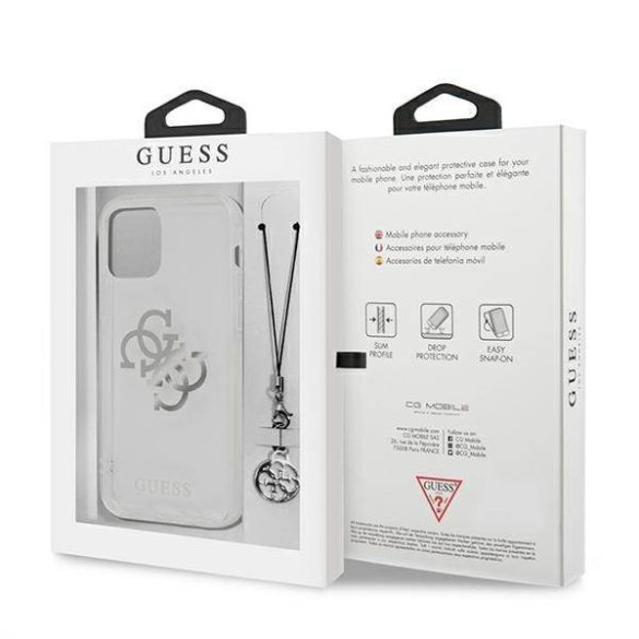 Guess GUHCP12LKS4GSI iPhone 12 Pro Max 6,7" átlátszó 4G Silver Charms Collection keménytok