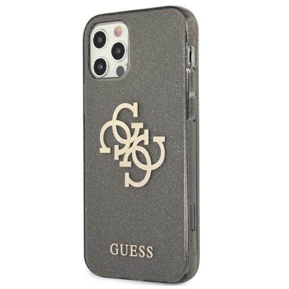 Guess GUHCP12LPCUGL4GBK iPhone 12 Pro Max 6,7" fekete csillogó 4G nagy logós keménytok