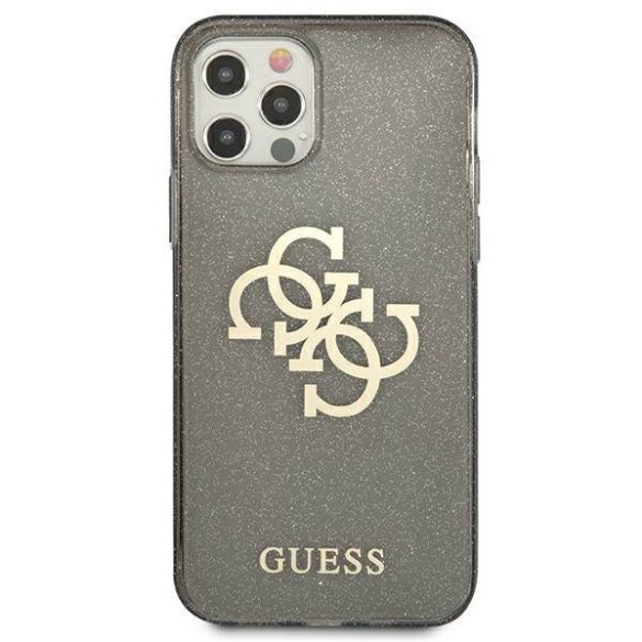 Guess GUHCP12LPCUGL4GBK iPhone 12 Pro Max 6,7" fekete csillogó 4G nagy logós keménytok