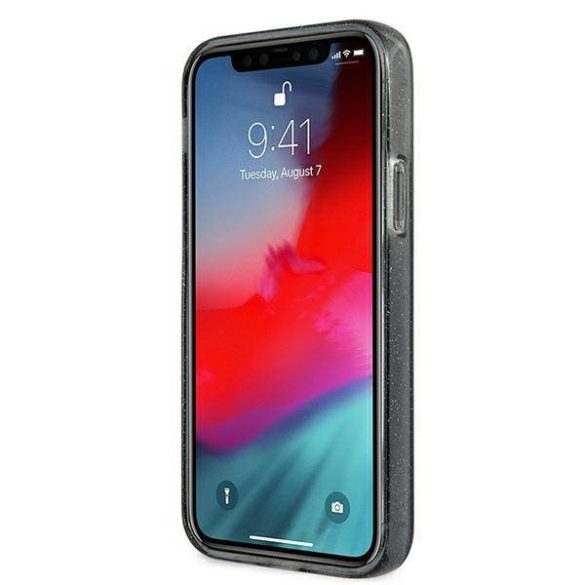 Guess GUHCP12LPCUGL4GBK iPhone 12 Pro Max 6,7" fekete csillogó 4G nagy logós keménytok