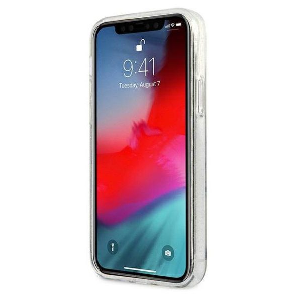 Guess GUHCP12LPCUGL4GTR iPhone 12 Pro Max 6,7" átlátszó csillogó 4G nagy logós keménytok