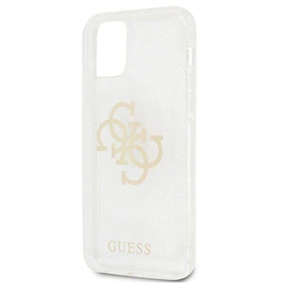 Guess GUHCP12LPCUGL4GTR iPhone 12 Pro Max 6,7" átlátszó csillogó 4G nagy logós keménytok