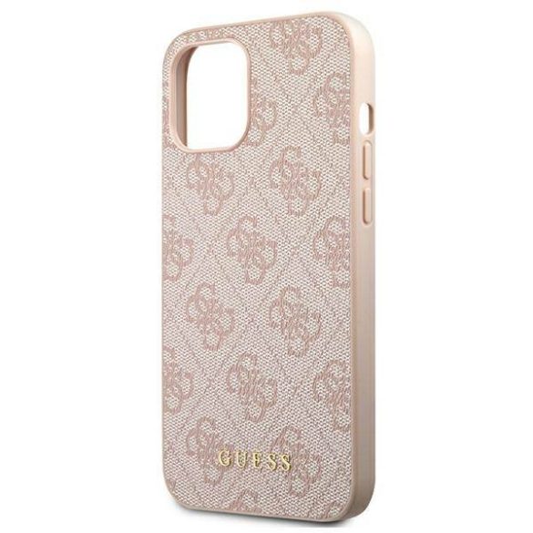 Guess GUHCP12MG4GFPI iPhone 12 / 12 Pro 6,1" rózsaszín 4G fém arany logós keménytok