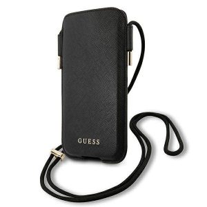 Guess telefontáska GUHCP12MSAPSBK 6,1" fekete Saffiano