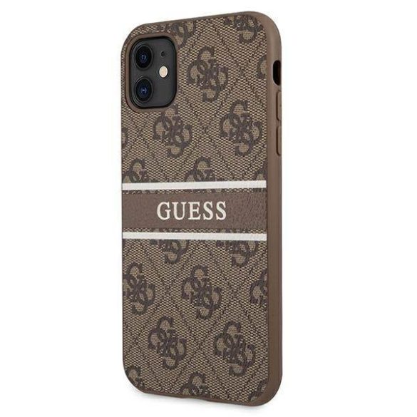 Guess GUHCN614GDBR iPhone 11 6,1" / Xr barna 4G csíkos keménytok