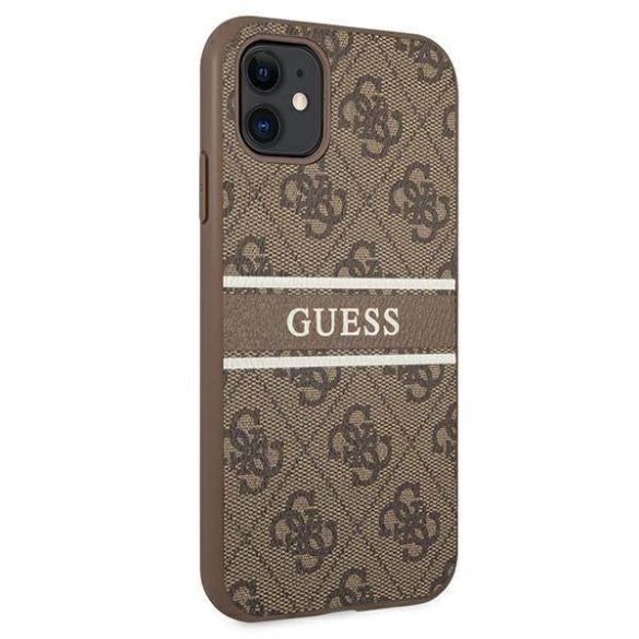 Guess GUHCN614GDBR iPhone 11 6,1" / Xr barna 4G csíkos keménytok