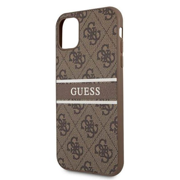 Guess GUHCN614GDBR iPhone 11 6,1" / Xr barna 4G csíkos keménytok