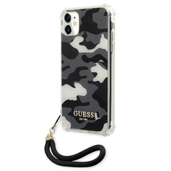 Guess GUHCN61KSARBK iPhone 11 6,1" / Xr fekete Camo Collection keménytok