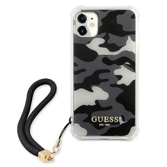 Guess GUHCN61KSARBK iPhone 11 6,1" / Xr fekete Camo Collection keménytok