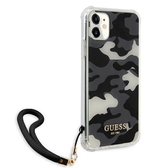 Guess GUHCN61KSARBK iPhone 11 6,1" / Xr fekete Camo Collection keménytok