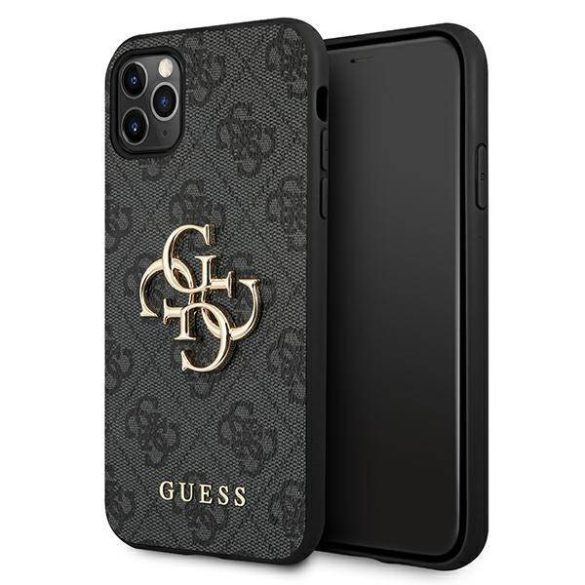 Guess GUHCN584GMGGR iPhone 11 Pro szürke 4G nagy fém logós keménytok