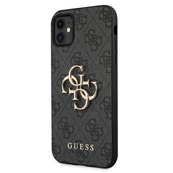 Guess GUHCN614GMGGR iPhone 11 6,1" / Xr szürke 4G nagy fém logós keménytok