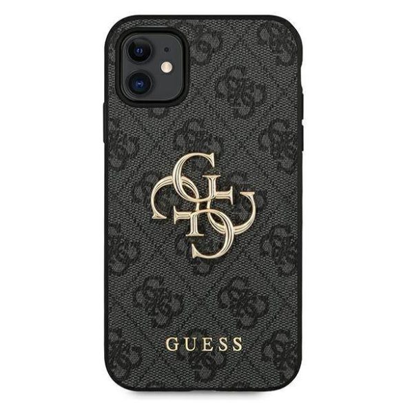 Guess GUHCN614GMGGR iPhone 11 6,1" / Xr szürke 4G nagy fém logós keménytok