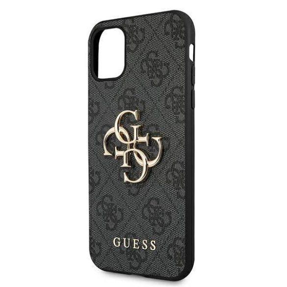 Guess GUHCN614GMGGR iPhone 11 6,1" / Xr szürke 4G nagy fém logós keménytok