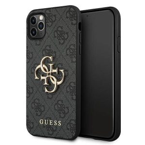 Guess GUHCN654GMGGR iPhone 11 Pro Max szürke 4G nagy fém logós keménytok