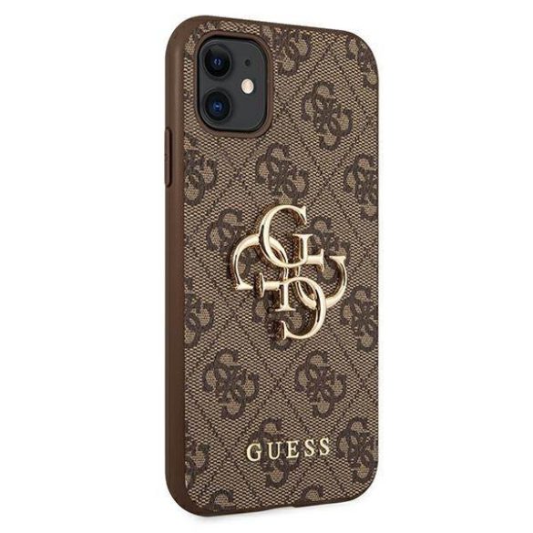 Guess GUHCN614GMGBR iPhone 11 6,1 / Xr barna 4G nagy fém logós keménytok