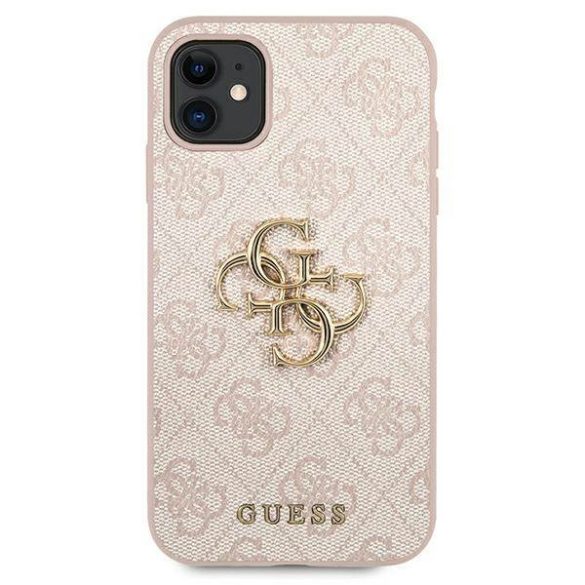 Guess GUHCN614GMGPI iPhone 11 6,1" / Xr rózsaszín 4G nagy fém logós keménytok