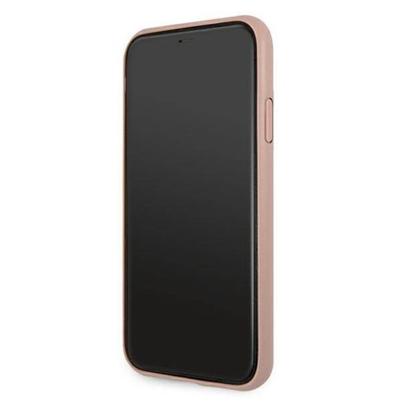 Guess GUHCN614GMGPI iPhone 11 6,1" / Xr rózsaszín 4G nagy fém logós keménytok