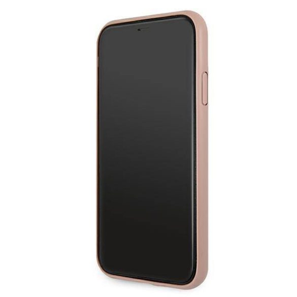 Guess GUHCN654GMGPI iPhone 11 Pro Max rózsaszín 4G nagy fém logós keménytok